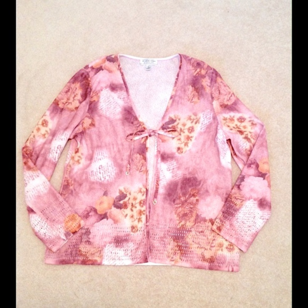 NWOT St. John Sport pink knit floral top